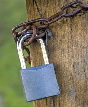 Chain and padlock Stock Photos