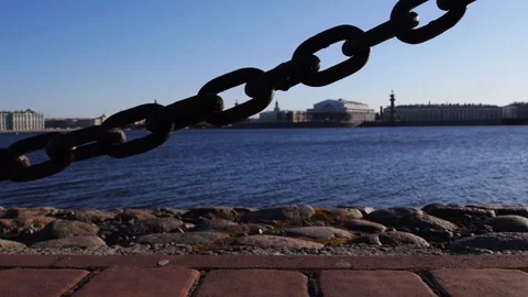 Chain And Wedding Lock in St Petersburg Stock Footage 242401236
