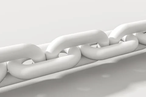 Chain with blank background, concept of digital security, 3d rendering. Stock Illustration