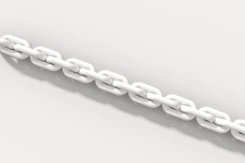 Chain with blank background, concept of digital security, 3d rendering. Stock Illustration