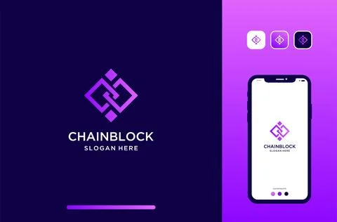 Chain block logo design. Stock Illustration