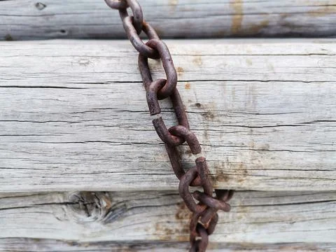 The chain on the board. Stock Photos