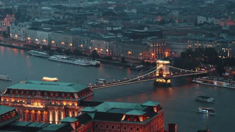 Chain Bridge and Buda Castle Stock-Footage 130820328