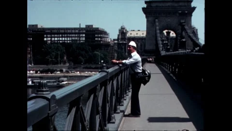 Chain Bridge and Danube River Stock Footage 278410041
