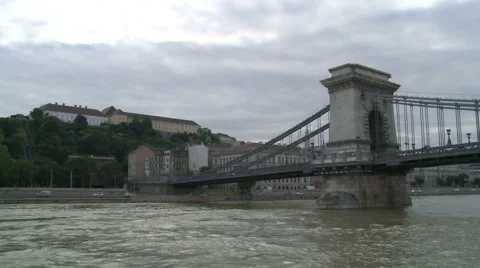 Chain Bridge And Forest Stock Footage 45997203