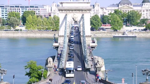Chain Bridge Budapest Stock Footage 57145851