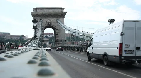Chain Bridge in Budapest Stock Footage 64046770