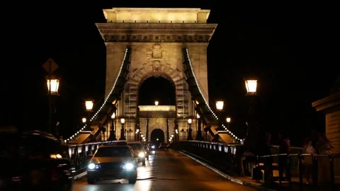 Chain Bridge, Budapest Stock Footage 81677032