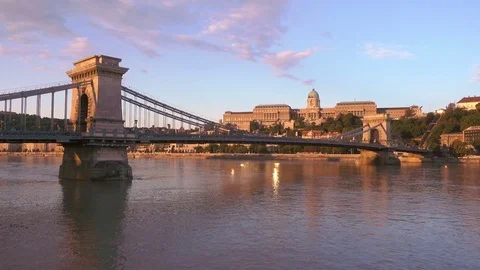 Chain Bridge, Budapest, Hungary Stock-Footage 82545315