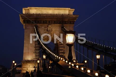 Chain Bridge in Budapest at night Stock Photos