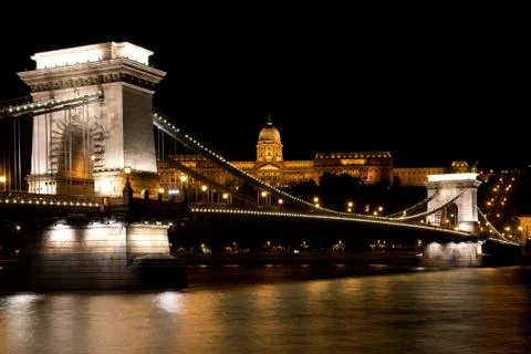 Chain Bridge in Budapest Stock Photos