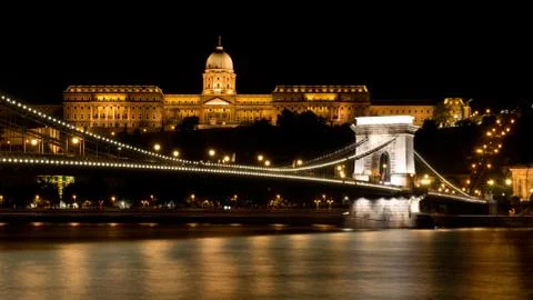 Chain Bridge in Budapest Stock Photos