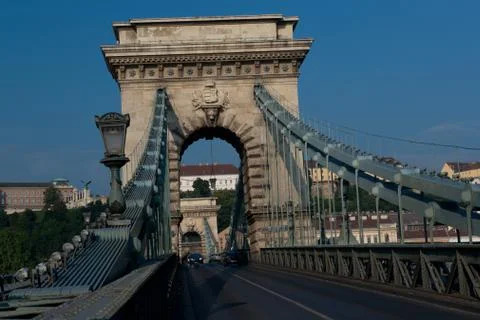 Chain Bridge in Budapest Stock Photos