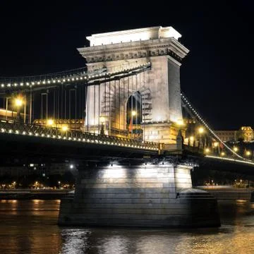 Chain Bridge in Budapest Stock Photos