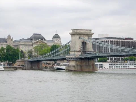 Chain Bridge in Budapest Stock Photos