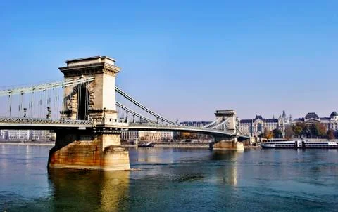 The Chain Bridge in Budapest Foto stock