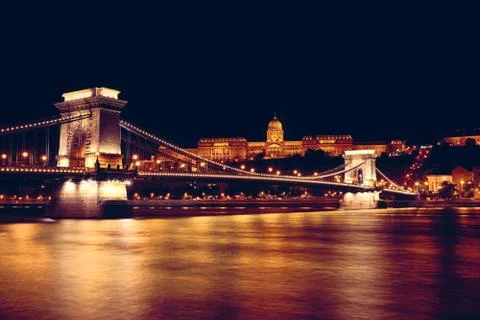 Chain Bridge &amp; Danube Stock Photos