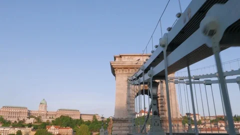 Chain Bridge at dawn, Budapest Stock Footage 90684968