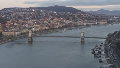 Chain Bridge - Lánchíd - Budapest Stock Footage 231903535