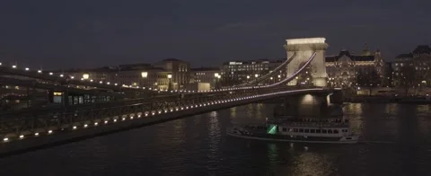 Chain Bridge - Lánchíd - Budapest Stock Footage 231903879