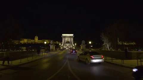 Chain Bridge Night Timelapse Stock Footage 79712468