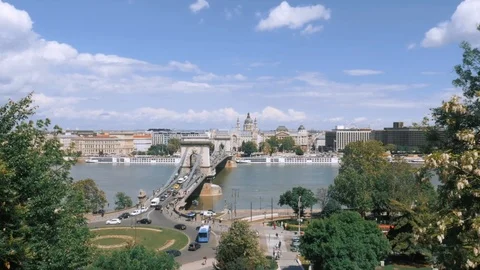 Chain bridge Time-lapse Budapest 库存影片 114418730