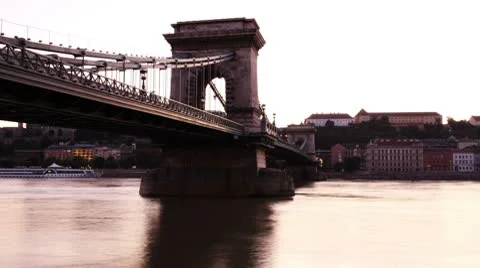 Chain Bridge Timelapse Budapest 05 库存影片 8873357