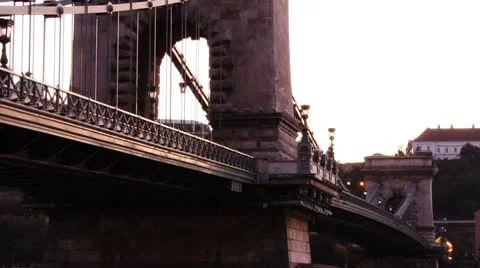 Chain Bridge Timelapse Budapest 06 zoom Stock Footage 8873457