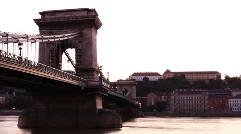 Chain Bridge Timelapse Budapest 07 pan Stock Footage 8873731