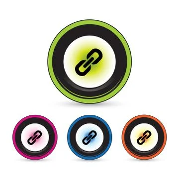 Chain button icon set Stock Illustration