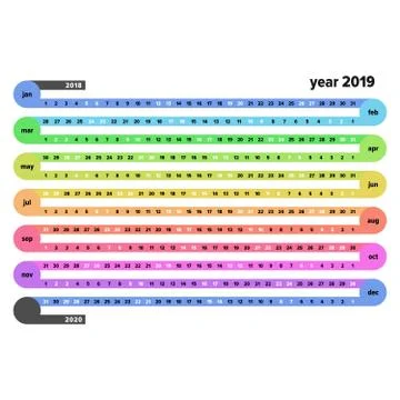 Chain calendar 2019 Illustrazione stock