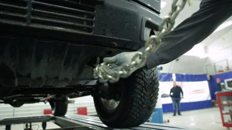 Chain on the car Stock Footage 49824266
