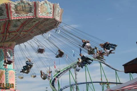 Chain carousel in operation Stockfoto's