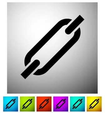 Chain, chain link icon in 6 colors and gray Stockillustratie