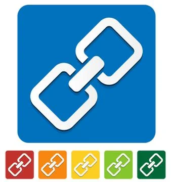 Chain, chain link icon in several colors. Illustrazione stock