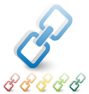 Chain, chain link icon in several colors. Stock Illustration