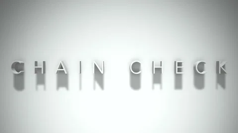 Chain check 3D title animation with shadows on a white background Stock Footage 297457350
