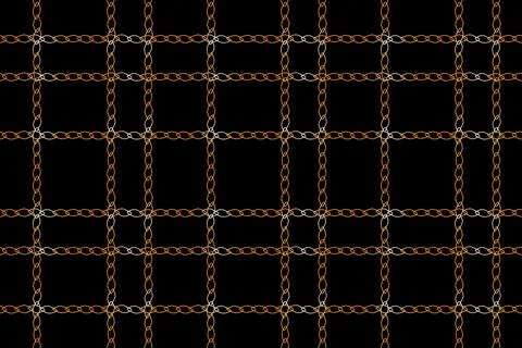 Chain Check Grid seamless pattern. Orange white Gradient color. Black easy Stock Illustration