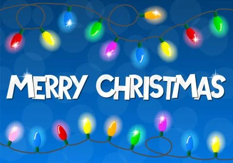 Chain of christmas lights Illustrazione stock