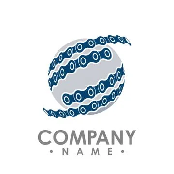 Chain circle industrial vector design illustration logo icon Stock Illustration