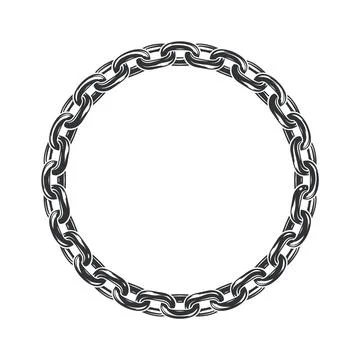Chain Circle Monochrome Vector Isolated Stock Illustration