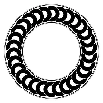 Chain of circles, circle frame and decorative border Stock Illustration