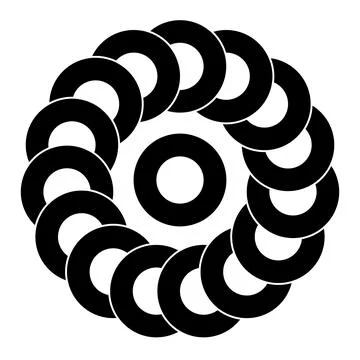 Chain of circles crop circle pattern Illustrazione stock