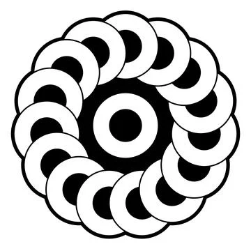 Chain of circles, crop circle pattern Illustrazione stock