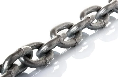 Chain close-up on a white background Stock Photos