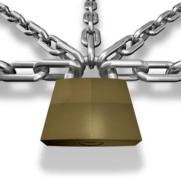 Chain closed with a lock Stock Illustration