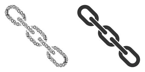 Chain Composition of Binary Digits Illustrazione stock