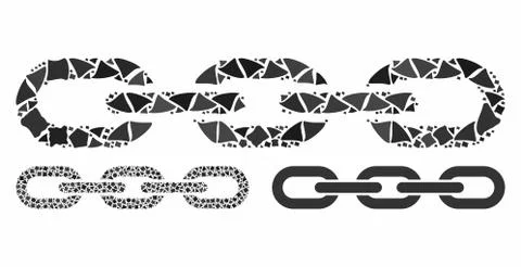 Chain Composition Icon of Inequal Elements 스톡 일러스트