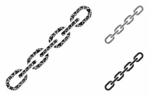 Chain Composition Icon of Unequal Elements 스톡 일러스트