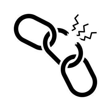 Chain, connect, detachment icon. Black vector graphics. Stock Illustration